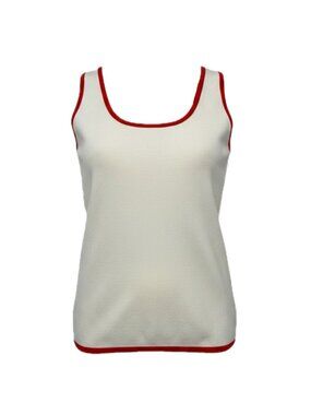 Chic Cream Tank Top with Orange Trim size Small and Medium NWT